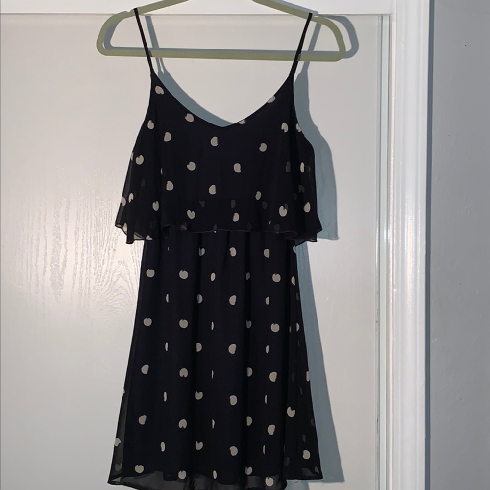 Navy Blue Polka Dot Dress